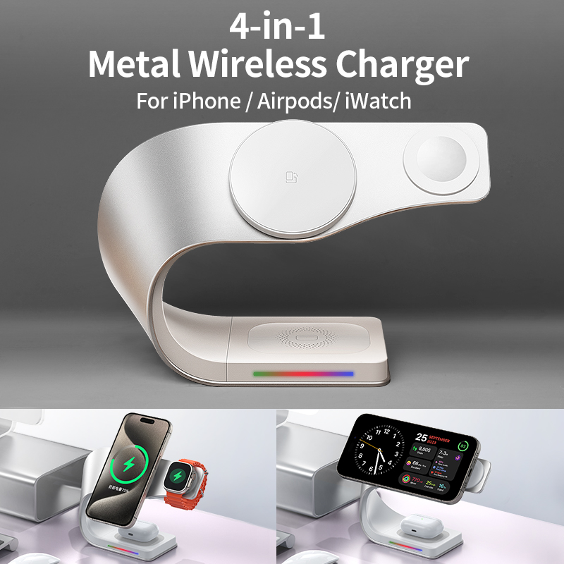 Smartwatch Watches For Iphone - Caricatore Wireless 4 in 1 con