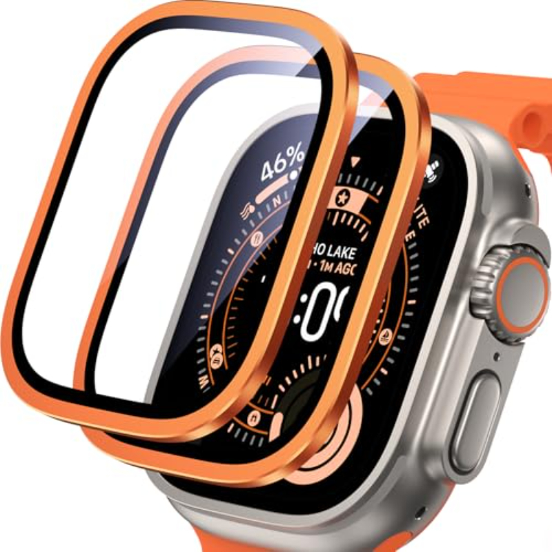 Apple Watch Band - 2PCS HD Vetro temperato in metallo