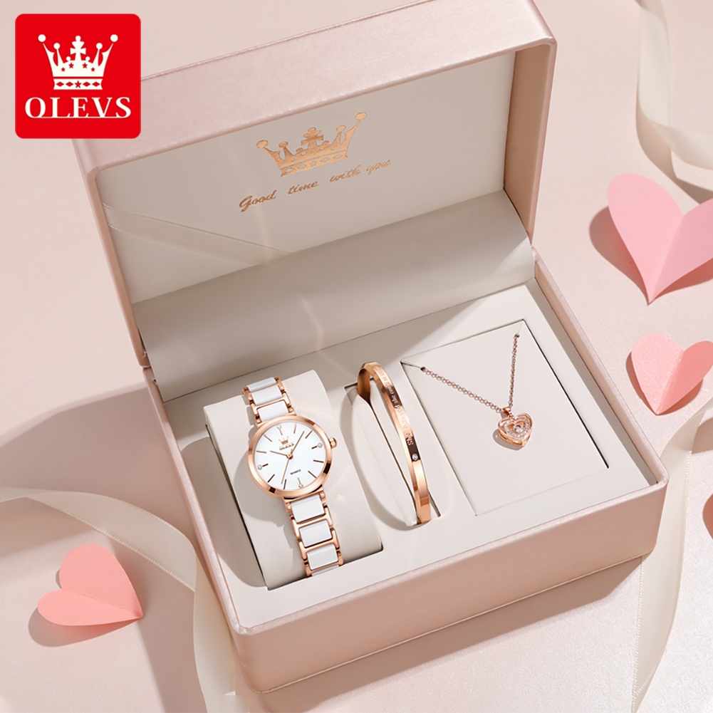 Luxury Ceramic Watch - OLEVS Orologio da donna 5877 Orologio