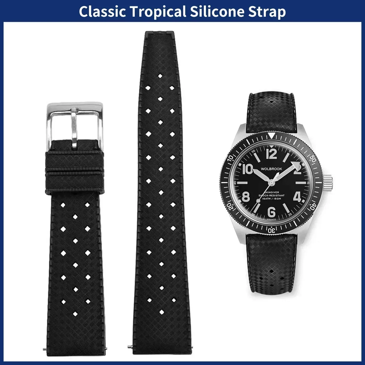 Watches Rolex Smartwatch - Cinturino per orologio FKM 20mm 22mm